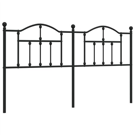 vidaXL Tête de lit métal Noir 160 cm