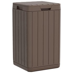 vidaXL Poubelle d'extérieur marron 38x38x65 cm PP