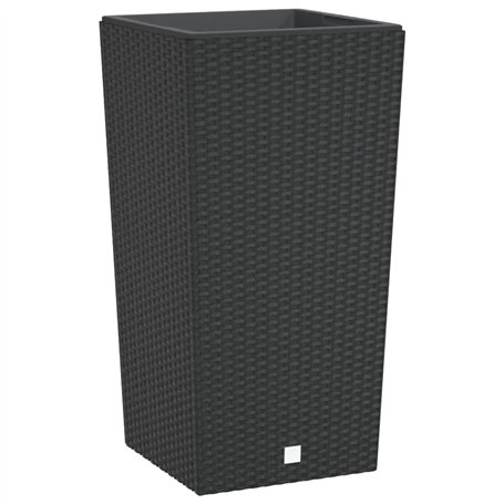 vidaXL Jardinière et intérieur amovible anthracite 21/49 L rotin PP