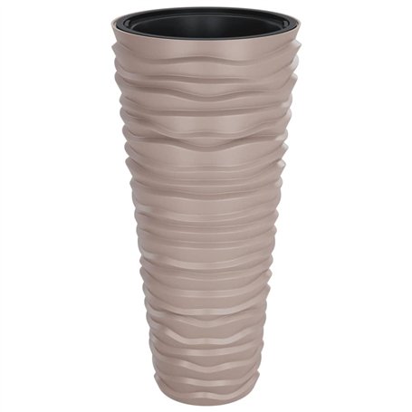 vidaXL Jardinière et intérieur Amovible Moka 18/45 L PP Aspect rainuré