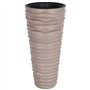 vidaXL Jardinière et intérieur Amovible Moka 18/45 L PP Aspect rainuré