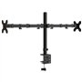 vidaXL Support de Moniteur Double Double, Support d'Écran PC avec Hauterur Réglable, Bras pour Moniteur d’Ordinateur Bureau, Noi