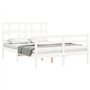 vidaXL Cadre de lit avec tête de lit Blanc 140x200 cm Bois Massif, lit, mobilier de Chambre à Coucher, lit en Bois, lit Double, 