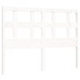 vidaXL Cadre de lit avec tête de lit Blanc 140x200 cm Bois Massif, lit, mobilier de Chambre à Coucher, lit en Bois, lit Double, 