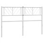 vidaXL Tête de Lit, Accessoire de Lit avec Pieds, Tête de Cadre de Lit, Meuble de Chambre à Coucher Maison Intérieur, Métal Blan