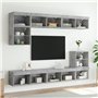 vidaXL Meubles TV avec Lumières LED 2 pcs, Armoires de Télévision Murales, Meubles Télé Suspendus avec Rangement Salon, Moderne,