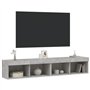 vidaXL Meubles TV avec Lumières LED 2 pcs, Armoires de Télévision Murales, Meubles Télé Suspendus avec Rangement Salon, Moderne,