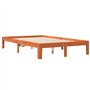 vidaXL Cadre de Lit, Lit Double avec Sommier à Lattes, Lit Adulte, Meuble de Chambre à Coucher, Cire Marron 120x200 cm Bois de P