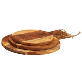 vidaXL Planche à découper 3 pcs cm bois d'acacia massif