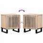 vidaXL Tables de Chevet 2 pcs, Armoires de Lit avec Rangement, Tables de Nuit, Meubles de Chambre à Coucher Intérieur, Bois Mang