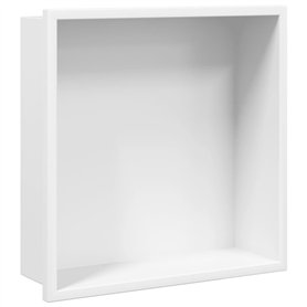 vidaXL Niche de Douche Blanc Mat 32x32x9 cm Acier Inoxydable
