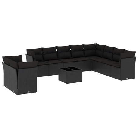 vidaXL Salon de Jardin avec Coussins 11 pcs