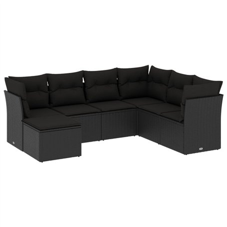 vidaXL Salon de Jardin avec Coussins 7 pcs