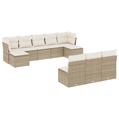 vidaXL Salon de Jardin avec Coussins 10 pcs