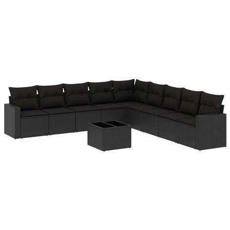 vidaXL Salon de Jardin avec Coussins 10 pcs
