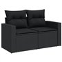 vidaXL Salon de Jardin avec Coussins 10 pcs, Canapés de Terrasse, Ensemble de Meubles de Patio, Mobilier d'Extérieur, Noir Résin