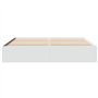 vidaXL Cadre de Lit Double Blanc 200x200 cm en Bois d'Ingénierie - Meuble de Chambre à Coucher, Sommier, Lit à Panneaux, Plate-F