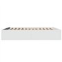 vidaXL Cadre de Lit Double Blanc 200x200 cm en Bois d'Ingénierie - Meuble de Chambre à Coucher, Sommier, Lit à Panneaux, Plate-F