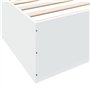vidaXL Cadre de Lit Double Blanc 200x200 cm en Bois d'Ingénierie - Meuble de Chambre à Coucher, Sommier, Lit à Panneaux, Plate-F