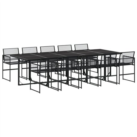 vidaXL Ensemble à Manger de Jardin 11 pcs Noir résine tressée
