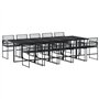 vidaXL Ensemble à Manger de Jardin 11 pcs Noir résine tressée