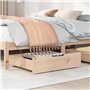 vidaXL Tiroirs sous le lit avec roulettes 2 pcs 65x55x17 cm pin massif, rangement sous le lit, rangement sous le lit avec roulet