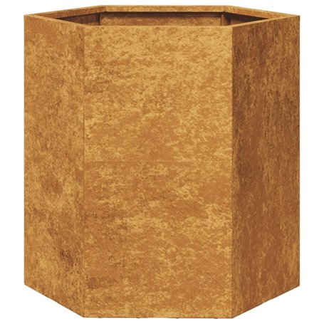 vidaXL Jardinière hexagone 46x40x45 cm Acier résistant aux intempéries