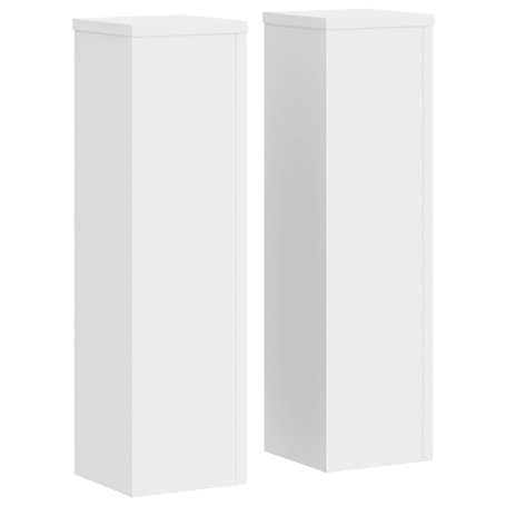 vidaXL Supports pour Plantes 2 pcs Blanc 17x17x60 cm Bois d'ingénierie