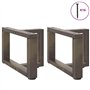 vidaXL Pieds de Table Basse Forme de T 2 pcs Acier Naturel 40x25x(30-31) cm, Pied de Table, Pied de Table en métal, Pied de Meub