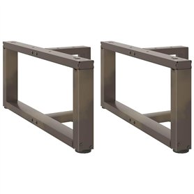 vidaXL Pieds de Table Basse en Forme de T 2 pcs Acier Naturel 60x25x(30-31) cm