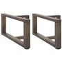 vidaXL Pieds de Table Basse en Forme de T 2 pcs Acier Naturel 60x25x(30-31) cm