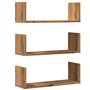 vidaXL Étagères murales 3 pcs chêne Artisanal Bois d'ingénierie