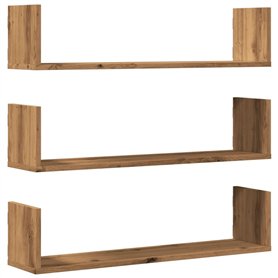 vidaXL Étagères murales 3 pcs chêne Artisanal Bois d'ingénierie