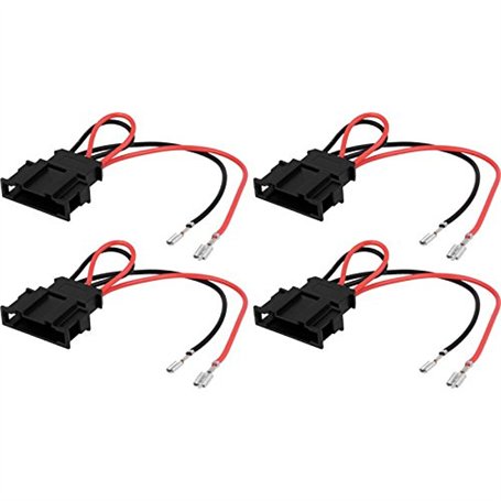 Sound-way 4X Cables adaptateurs fiche pour Enceintes Haut-parleurs Compatible avec Seat