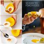 XCWTBL Pocheuse à Oeufs En Silicone Cuit Oeuf Micro Onde, 4 Cuiseurs De Cuisine Antiadhésifs Avec 1 Brosse Huile Pour Ustensiles