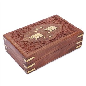 Ajuny Boîte à Bijoux en Bois Faite à la Main pour Femme | Organisateur de Voyage de Stockage Souvenirs Polyvalent Solide | Porte