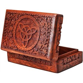 Ajuny Boîte à Bijoux en Bois Faite à la Main Sculptée à la Main Rangement en Bois de Rose pour Femme