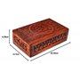 Ajuny Boîte à Bijoux en Bois Faite à la Main Sculptée à la Main Rangement en Bois de Rose pour Femme, Mini Organisateur de Voyag