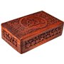 Ajuny Boîte à Bijoux en Bois Faite à la Main Sculptée à la Main Rangement en Bois de Rose pour Femme, Mini Organisateur de Voyag