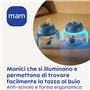 MAM Hold My Bottle Jour & Nuit, Poignées Éclairantes Dans Le Noir, Compatibles Avec Biberons et Trainer, Antidérapantes et Ergon