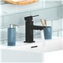 EISL NI075THI-B CALVINO Robinet de salle de bain noir mat carré, mitigeur de lavabo avec design angulaire, mitigeur monocommande