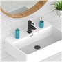 EISL NI075THI-B CALVINO Robinet de salle de bain noir mat carré, mitigeur de lavabo avec design angulaire, mitigeur monocommande