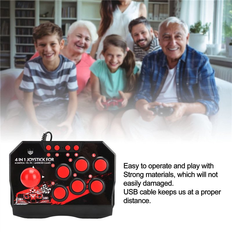 Image secondaire de Universal Arcade Fightstick, USB PC Street Fighter, Wired Arcade Joystick Accessoires de Jeux D'arcade 1 Joystick Sphérique en M