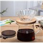 Gonnely Carafe à café en verre avec couvercle, carafe en verre isolée Carafe transparente isolée pour jus de thé et eau de café(