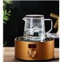 Gonnely Carafe à café en verre avec couvercle, carafe en verre isolée Carafe transparente isolée pour jus de thé et eau de café(