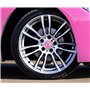 Biomar Labs® 4 x 60mm Autocollant 3D Silicone pour Cache-Moyeu Enjoliveurs Centre de Roue Caches Emblème Cils Roses A 1760