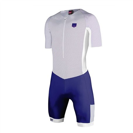 Triathlon Hommes Costume Costume courte à manches courtes avec cyclisme de gel cyclisme/course à pied/à la baignade Combinaison