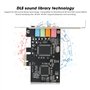 Carte Son PCIe, Carte Son PCIe 5.1 6 Canaux Carte Son Surround Stéréo 5 Ports pour Ordinateur PC avec Emplacements PCI-Express, 