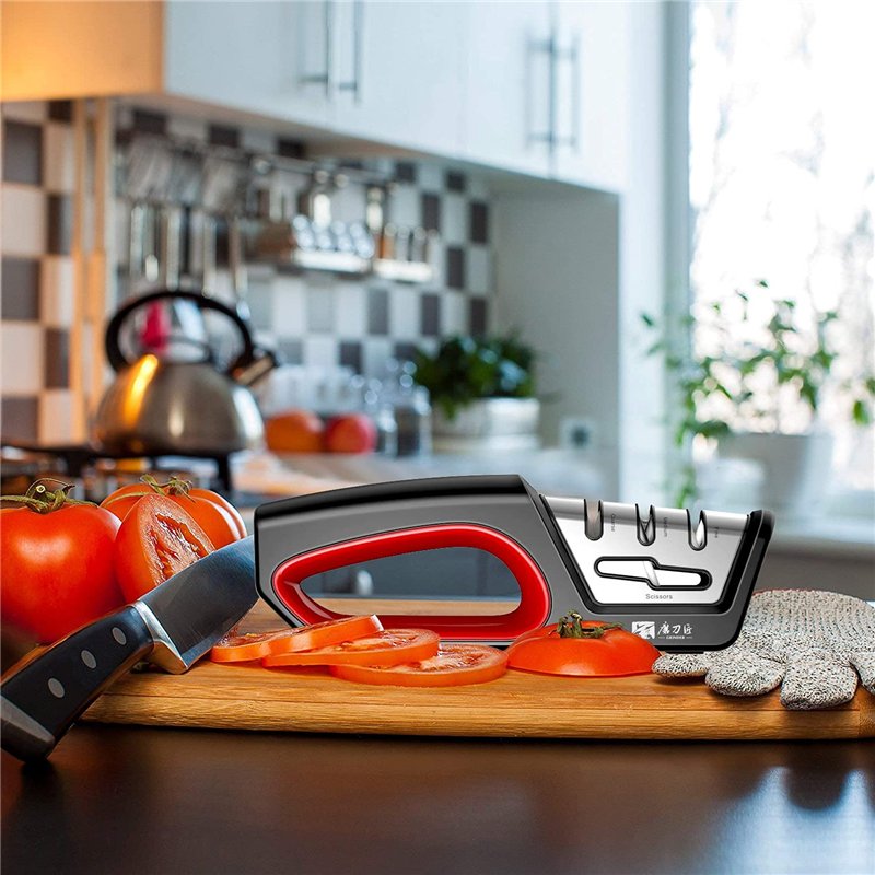 Image secondaire de KitchenProfessional Aiguiseur de couteaux 4 en 1 pour aiguiser les couteaux de chef, aiguiseur de couteaux de cuisine pour resta