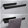 Derouleur Essuie Tout de Cuisine sous l'armoire| Support Pas de Perçage (31.5CM) Noir